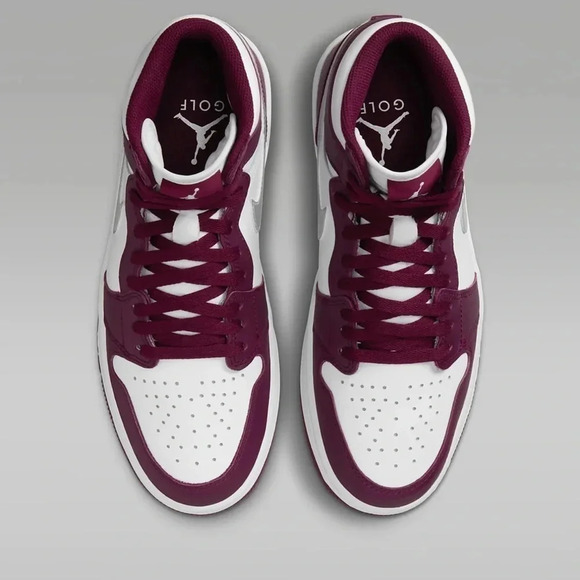 NIKE AIR  JORDAN 1 HIGH GOLF SIZE 14 MENS-15.5WOMENS WHITE-SILVER-BORDEAUX NEW - Picture 4 of 13